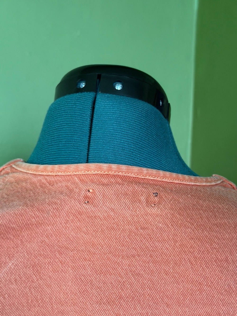 Cropped Tie-Front Jean Top in Coral Orange - Picture 4 of 4